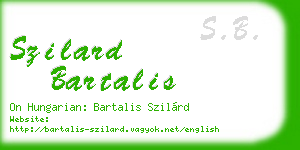 szilard bartalis business card